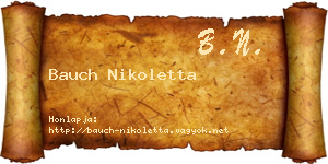 Bauch Nikoletta névjegykártya